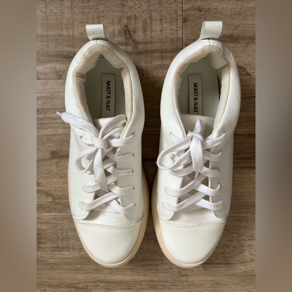 MATT & NAT MARCI WOMEN'S VEGAN platform y2k 90’s SNEAKERS WHITE-PINK chunky - Picture 8 of 11